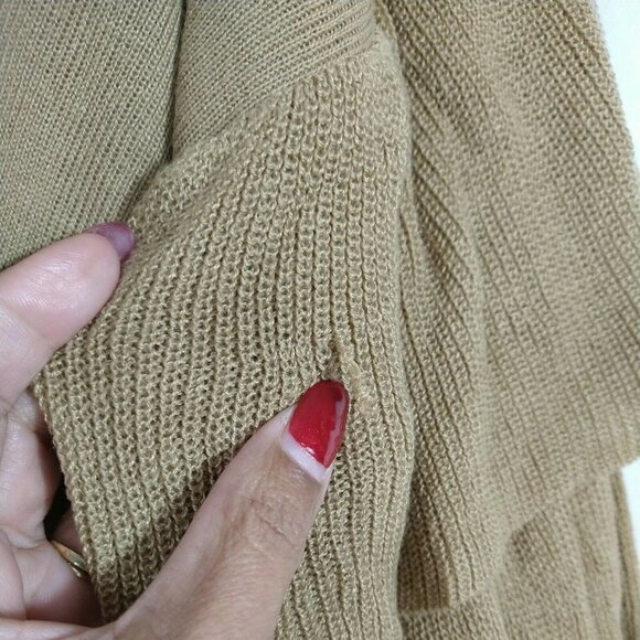 Derek Heart Sweater Knit Top Layered Sleeve Women Size L Brown 3/4 Sleeve - Picture 7 of 7